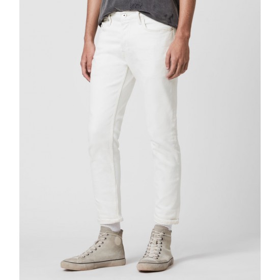 Sale Allsaints Dean Cropped Slim Jeans, White