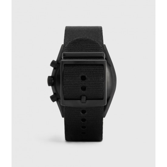Sale Allsaints Subtitled II Black Stainless Steel and Black Nylon Watch