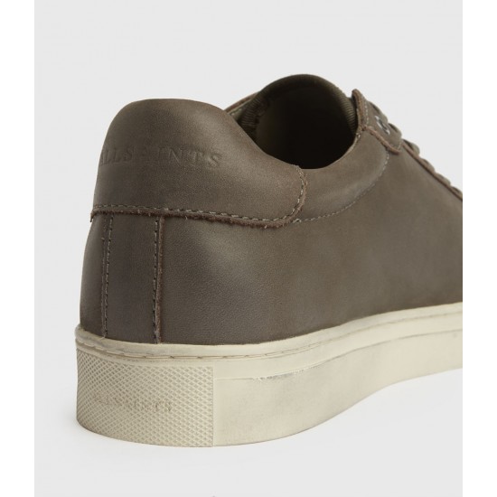 Sale Allsaints Stow Low Top Leather Trainers