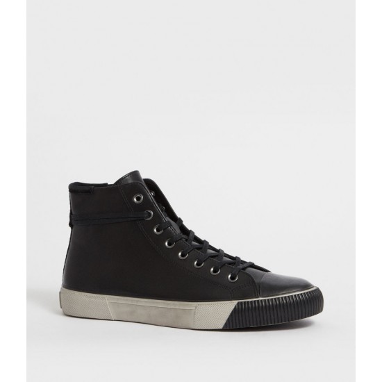 Sale Allsaints Osun High Top Leather Trainers