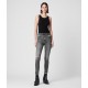 Sale Allsaints Miller Cropped Mid-Rise Superstretch Shaping Skinny Jeans, Washed Grey