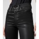 Sale Allsaints Dax Cropped High-Rise Superstretch Skinny Jeans, Coated Black