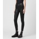 Sale Allsaints Dax Cropped High-Rise Superstretch Skinny Jeans, Coated Black