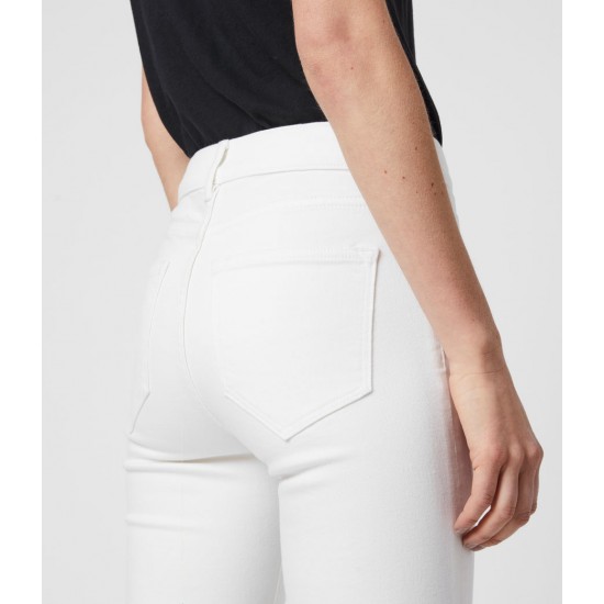 Sale Allsaints Miller Ankle Mid-Rise Superstretch Skinny Jeans, White