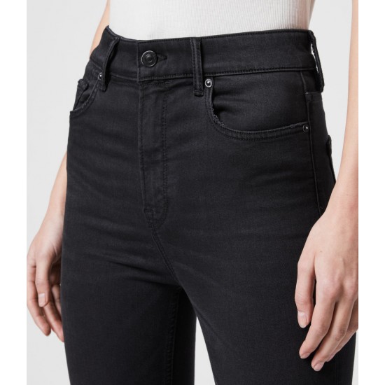 Sale Allsaints Dax High-Rise Superstretch Skinny Jeans, Black