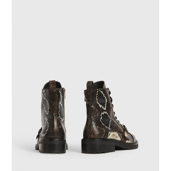 Sale Allsaints Donita Leather Snake Boots