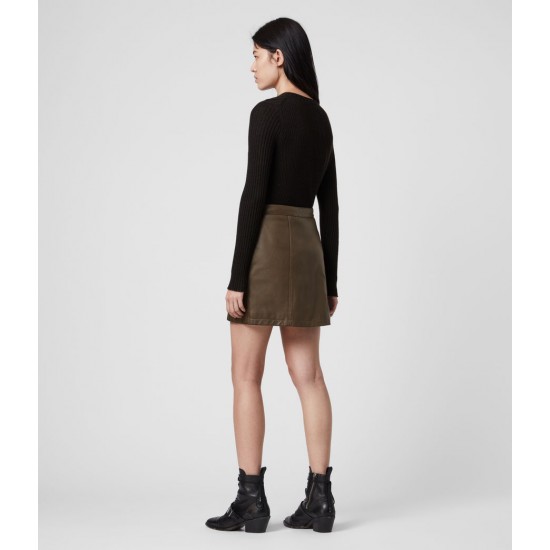 Sale Allsaints Carson Leather Skirt