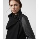 Sale Allsaints Monument Lea Wool And Leather Coat
