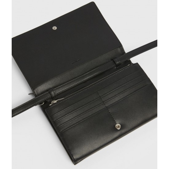Sale Allsaints Claremount Leather Chain Crossbody Bag